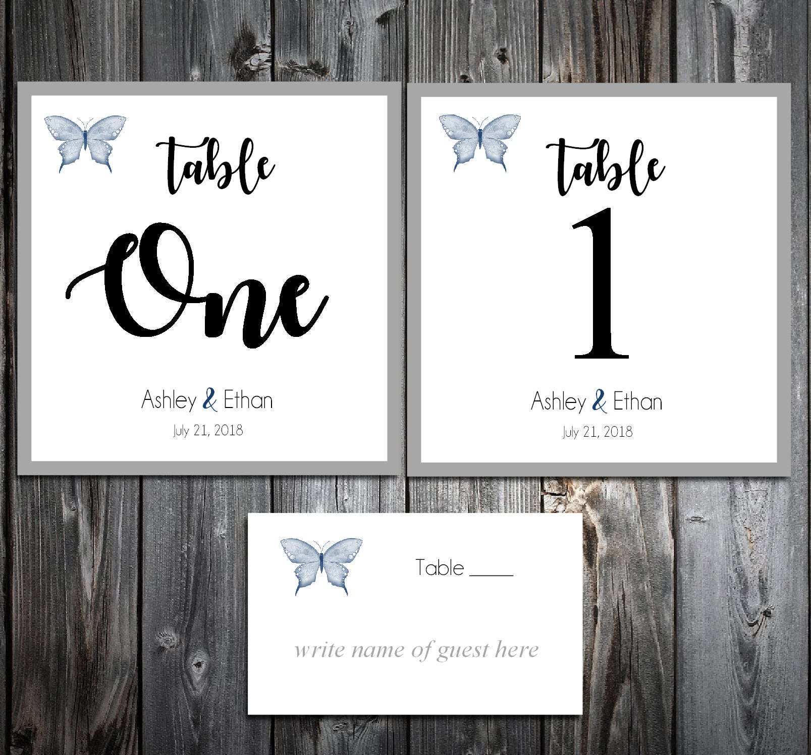 20 Butterfly Table Numbers and 200 place settings 20 Butterfly Table Numbers and 200 place settings