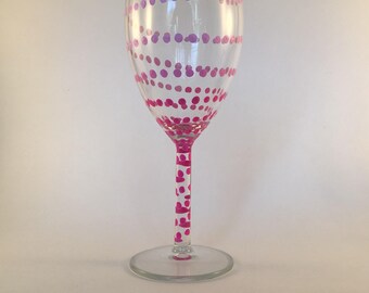 Hand Painted Wine Glass | Wine Glass Gift | Wine Glass Candle Holder | Unique Wine Glass Gift