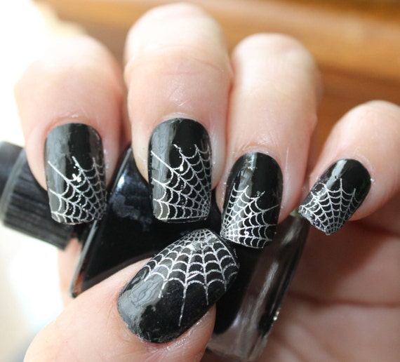 Silver SPIDER WEB Nail Art Tips WTS 29 Web Tip Nail Art - Silver SPIDER WEB Nail Art Tips WTS 29 Web Tip Nail Art