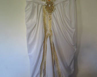 09 - White harem pants for belly dance