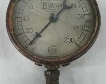 Vintage us gauge company new York steam pressure gauge steampunk art industrial lamp