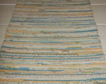 Swedish hand woven rag rug / runner /vintage / retro / 1970