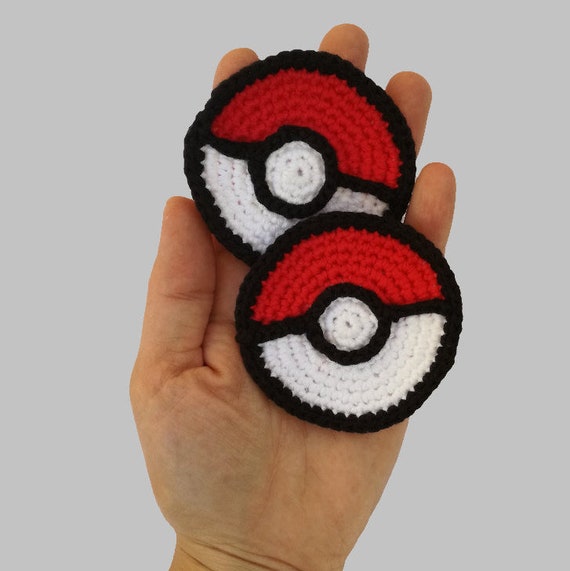 Pokeball Applique - Appliques Patterns. Crochet Pattern PDF, Nursery Crochet, Pokemon, Digital File, Instant Download, Accessories Pattern