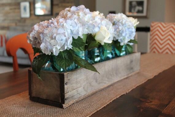 Rustic Wooden Planter Centerpiece Box rustic home decor wood