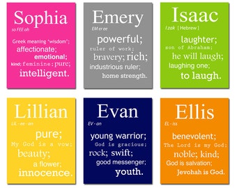 Custom Name Meaning Print 11x14 Modern Nursery Great Custom Name Meaning Print 11x14 Modern Nursery Great