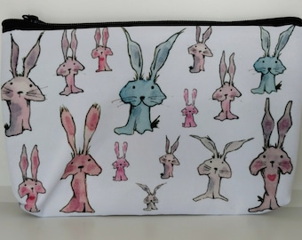 Bunny Pouch, Cosmetic Case, Pencil Case