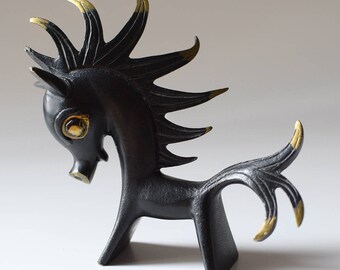 Vintage Horse Figurine Cast Metal Walter Bosse Style Firehorse