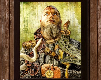 Ragnar Lothbrok "A Hero Remembered" Digital Painting Print, Vikings
