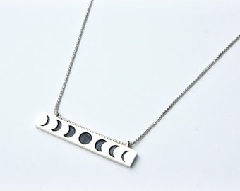 Moon Phase Necklace - sterling silver moon necklace - moon jewelry - crescent moon necklace - triple goddess necklace - wiccan jewelry