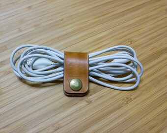 Cable Organizer - Leather Cable Organizer- Earphone Holder - Earphone Organizer - Leather Cable Wrap - Cord Organizer - Earbud Holder