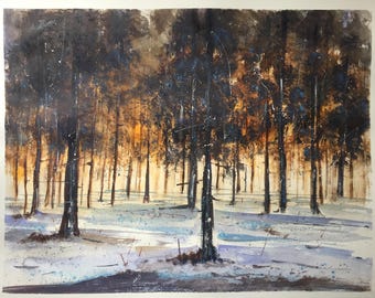 Original Watercolor Painting | Landscape painting | Watercolor |Original painting | Original art | Forest | Art | Watercolor