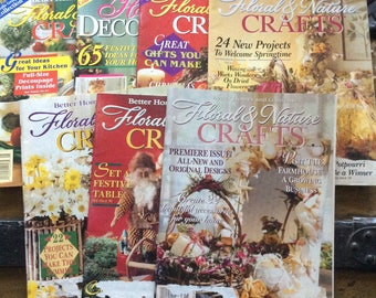 Better Homes and Gardens Floral and Nature Crafts Magazines-Lot of 7