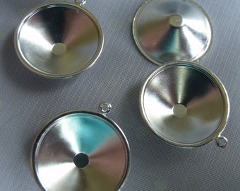 Silver Rivoli 16mm Settings Slimline Single Loop 4 Pcs