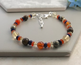 Gemstone Bracelet, Confidence bracelet, success bracelet, luck bracelet, courage bracelet, orange bracelet