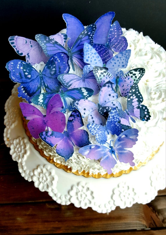 Edible Butterfly Purple Mist Cake/ Cupcake Toppers Cake