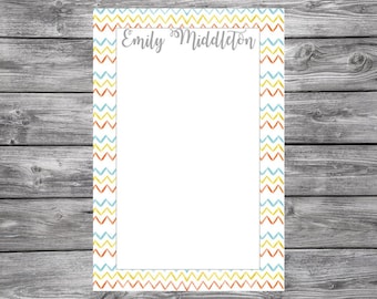 Notepad-Personalized-Chevron Trim- 4x6