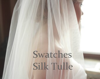 Silk tulle swatches for veils