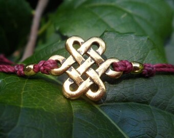 Celtic Eternity 22K Gold Plated Minimalist Knotting Cord Bracelet