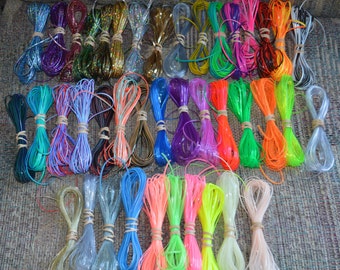 Specialty lot 410 yards glow tri DUO clear HOLO colors rexlace boondoggle plastic lacing gimp lanyard