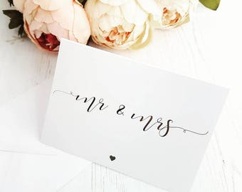 Mr And Mrs Silver Foil Wedding Card