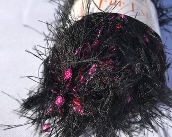 Furry Eyelash Yarn -- Fur Ever by Moda Dea -- Black Gem