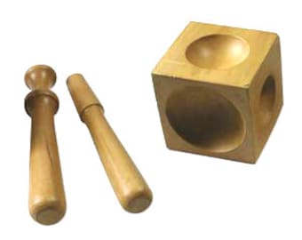 Wood Dapping Block, Wood Doming Punch Set with 2 Punches Wooden Block