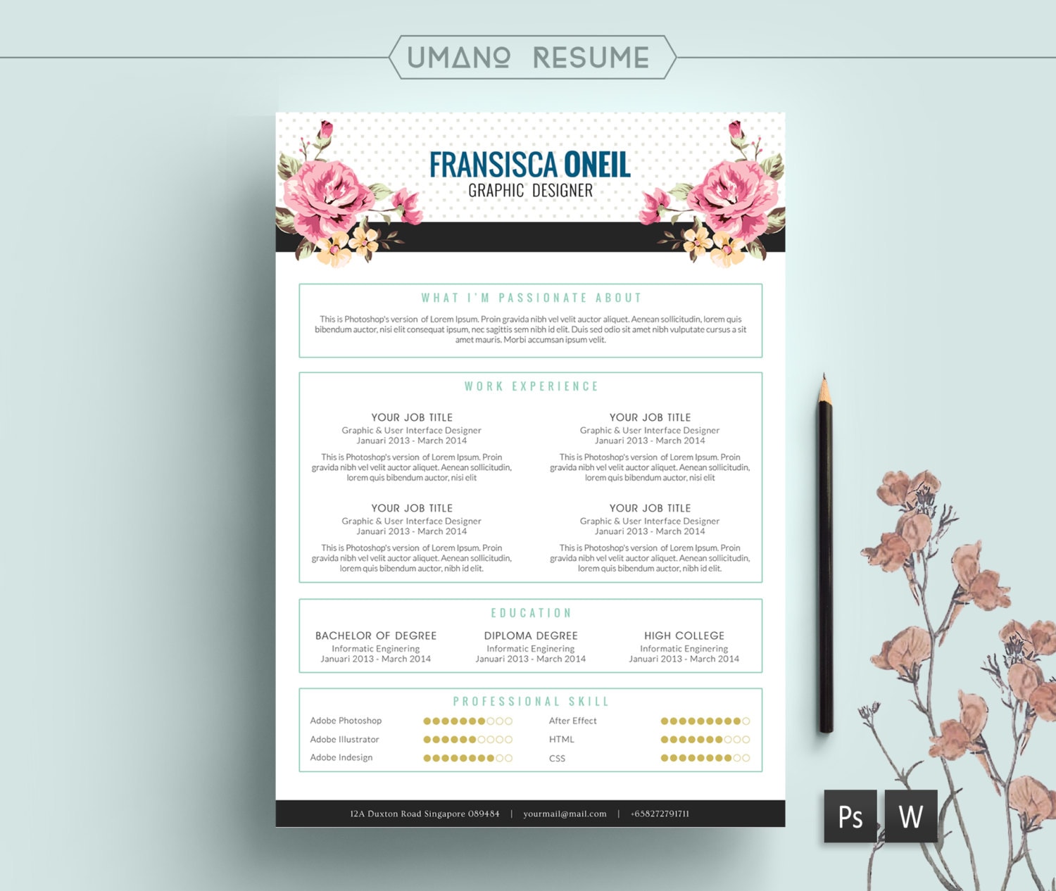 Vintage Resume Template Free Cover Letter For Word Psd