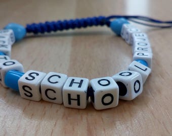 Dark blue Beaded Back to School Project bracelet