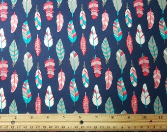Native Feather Fabric, Fat Quarter Only FQ, Southwestern Fabric, Tribal Fabric, Native Print Fabric, Feathers, Craft Fabric, Quilting Fabric