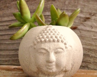 Buddha Head Planter, Succulent planter,Cacti planter, concrete Buddha head planter, Concrete Cement Home and Garden Decor, wedding gift,