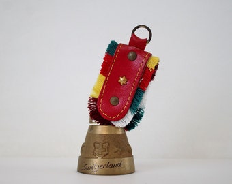 Vintage Brass Swiss Alp Cow Bell - Switzerland Souvenir Solid Brass Bell Wall Hanging