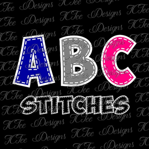 ABC Stitched Alphabet Letter Set SVG Design Download