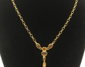 Gold lariat necklace, gold citrine necklace, gold y necklace, adjustable lariat necklace, boho jewelry, gift for her, for woman, TheOSB