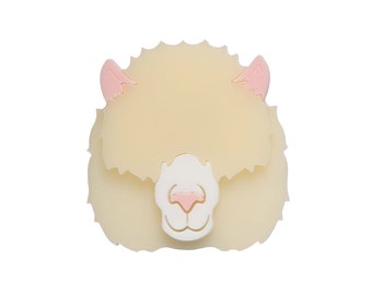 Alpaca brooch - laser cut acrylic