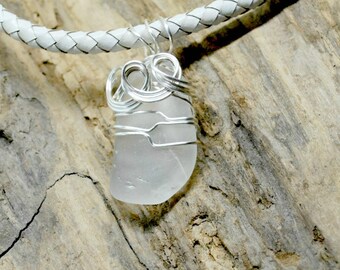 Beach Glass Necklace, Lake Jewelry, Beach Necklace, Beachglass Necklace, Wire Wrapped Necklace, Lake Erie Beach Glass Jewelry, Mothers Day