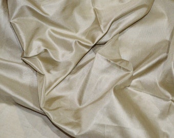 Fine Indian silk taffeta in pale khaki colour , Fat quarter-TF 103