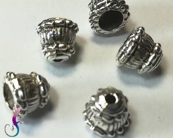 10 8 x 9 antique silver metal cone bead caps