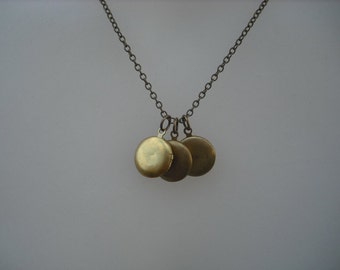 mini locket trio - antique brass