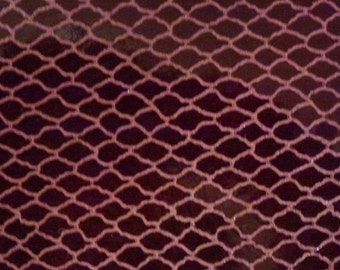 Leather CLOSEOUT 12"x12" Patent FISHNET Burgundy printed Cowhide #345 3-3.5 oz / 1.2-1.4 mm PeggySueAlso™ E2988-12