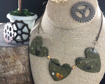 SteamPunk Hearts Necklace