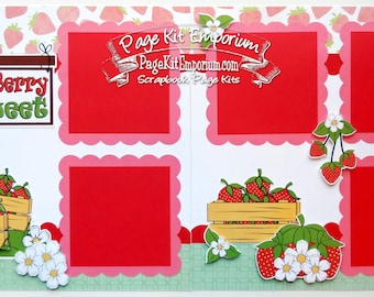 Scrapbook Page Kit So Berry Sweet Girl Baby Shower 2 page Scrapbook Layout 109