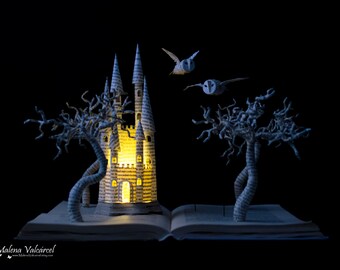 MADE TO ORDER - Harry Potter Book Sculpture - Book Art - Altered Book