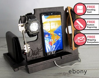 Fathers day gift,docking station,gift for dad,father day gift,gift husband,gift for him,boyfriend gift,gift for men,personalized gift,ebony