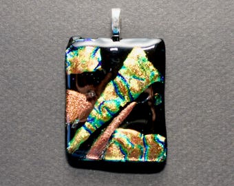 Small Dichroic Glass Pendant - Free Shipping!