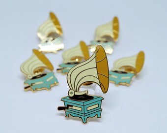 Gramophone Record Player Hard Enamel Pin