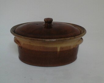 Old tureen - casserole - stoneware French - 1920-