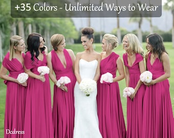 Magenta Bridesmaid Dress Magenta Infinity Dress , Convertible Dress, Multi wrap dress