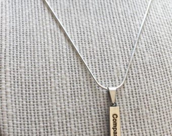 Compassion is Key specially engraved necklace & charm