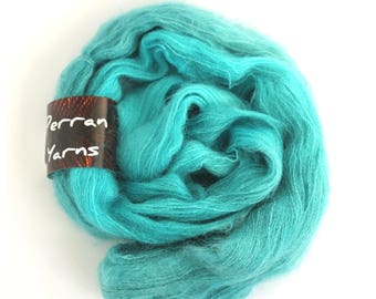 Turquoise blue lace yarn, kid mohair silk handdyed yarn, Perran Yarns knitting crochet wool, Teal Temptation aqua yarn skein, uk seller