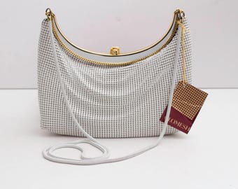 Glomesh, 1970/80's White Purse with Clutch